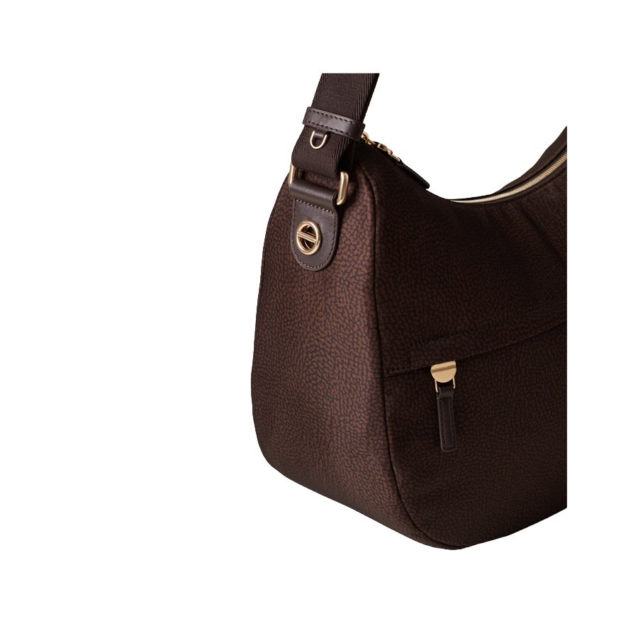 Borbonese borsa B-Club Luna medium Op cioccolato