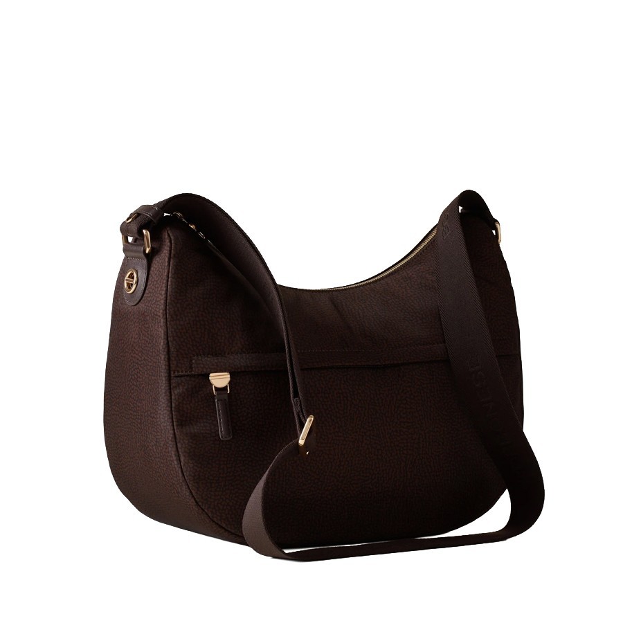 Borbonese borsa B-Club Luna medium Op cioccolato