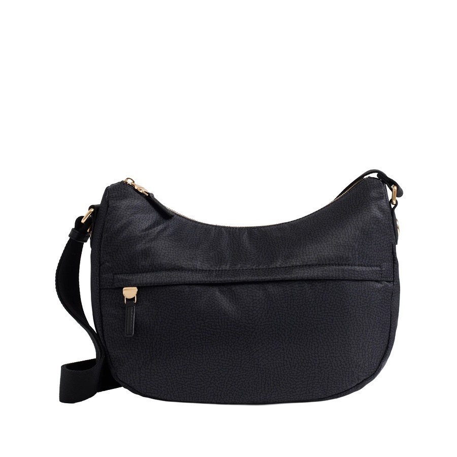 Borbonese B-Club Luna Medium Bag – Dark Black OP