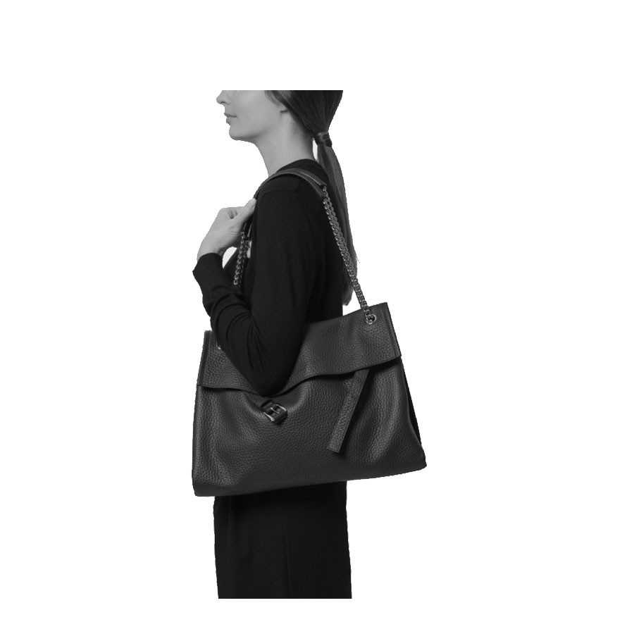 ORCIANI Venus Soft Midi handbag with hammered leather shoulder