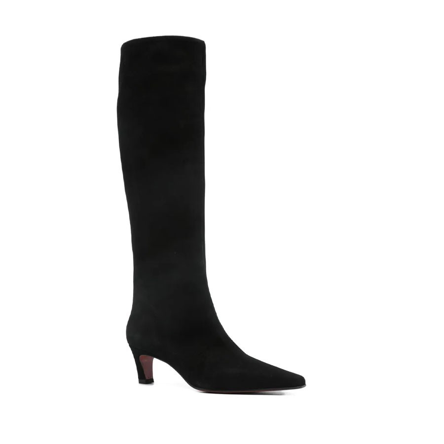 ROBERTO FESTA BOOTS MEDIUM HEEL FREDINE IN BLACK SUEDE