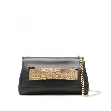 Clutch ORCIANI in pelle nero con accessorio