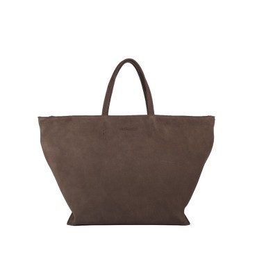 Vic Matiè Michelle Big Suede Shopper-Bucket Bag – Dark Brown