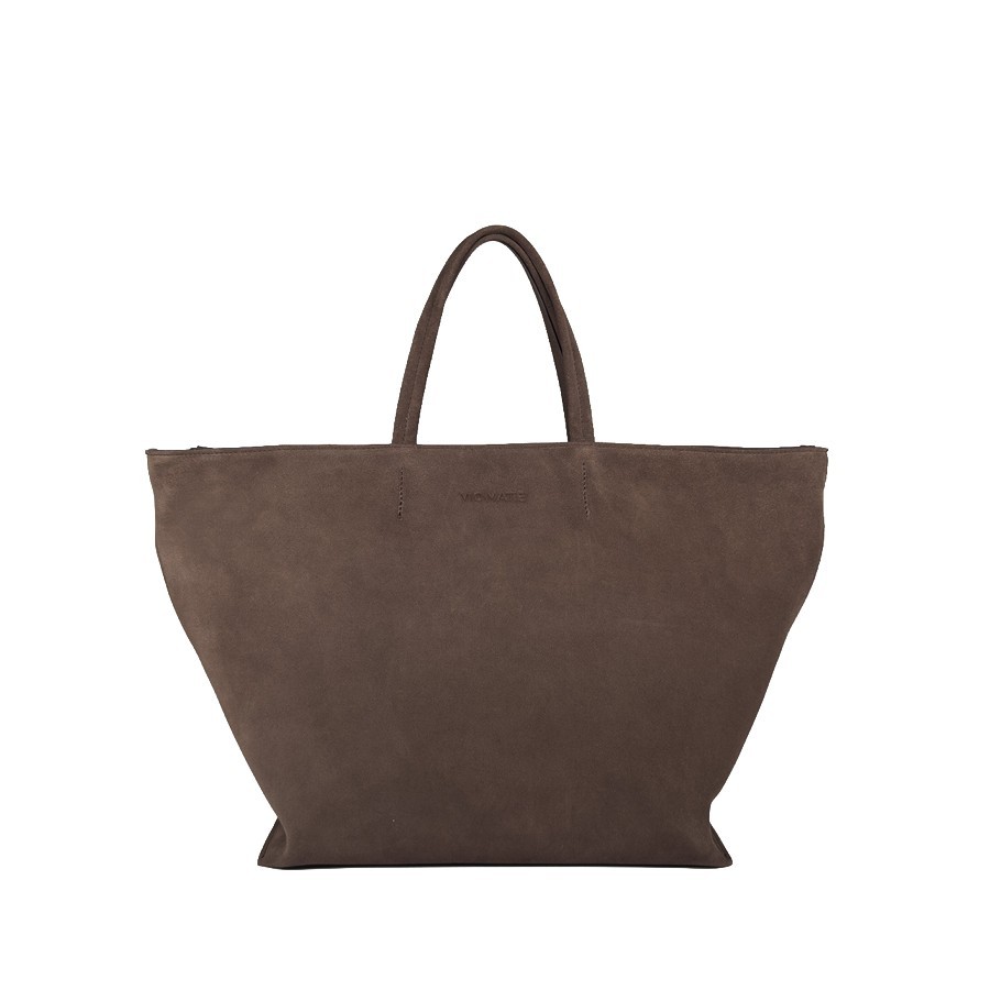 Vic Matiè borsa Michelle BigSuede Shopper-Bucket bag dark brown