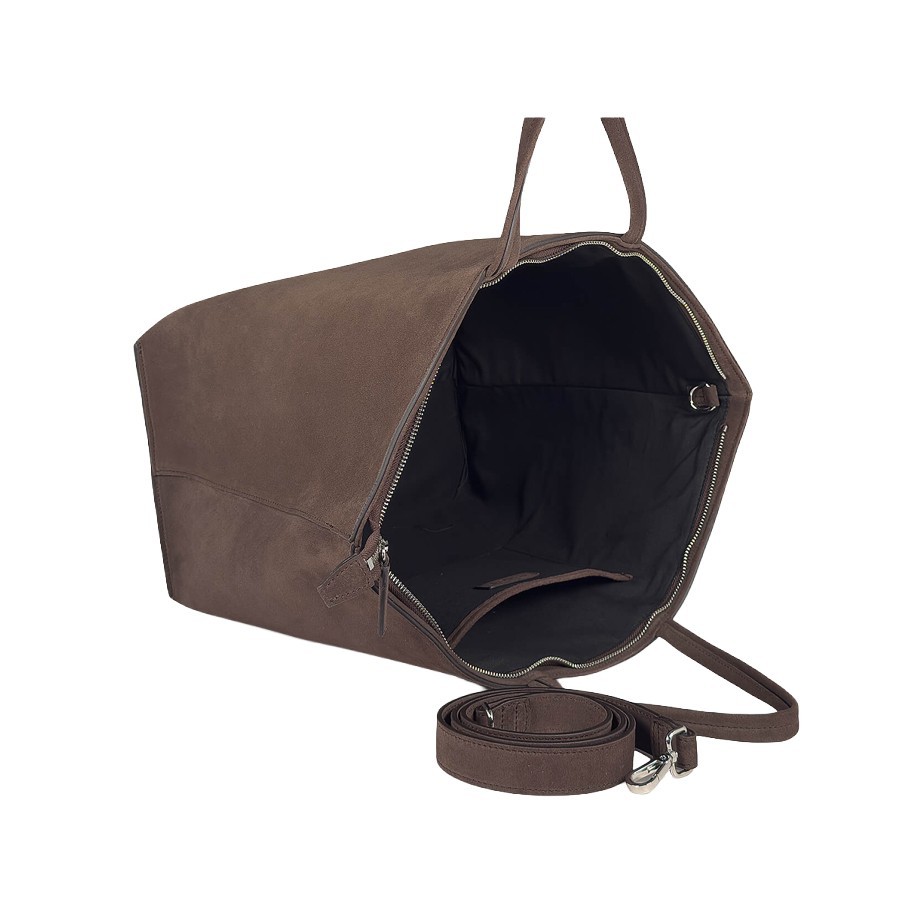 Vic Matiè borsa Michelle BigSuede Shopper-Bucket bag dark brown