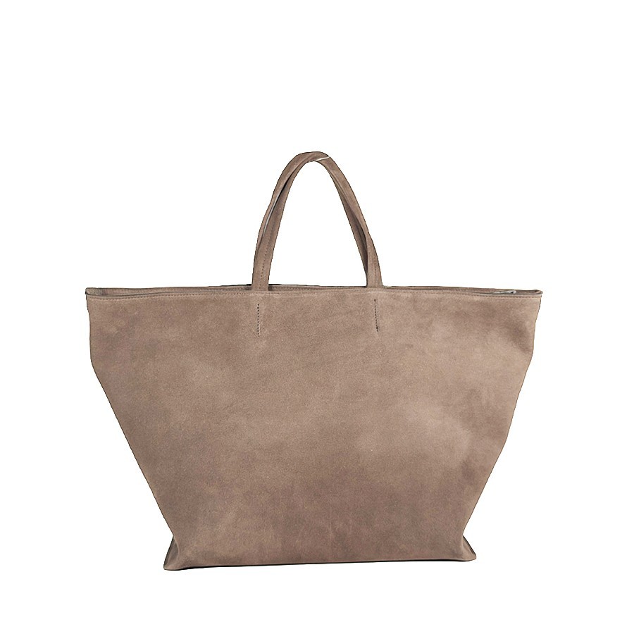 Vic Matiè Michelle Big Suede Shopper-Bucket Bag – Dove Grey