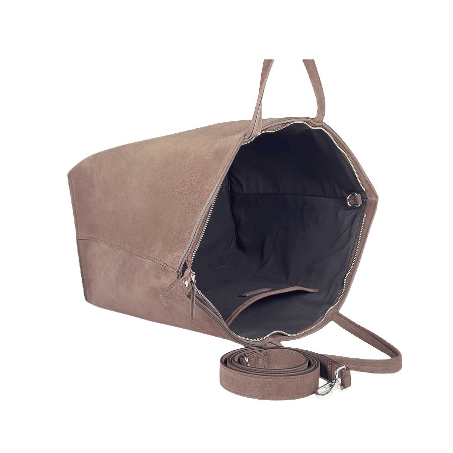 Vic Matiè  borsa Michelle BigSuede Shopper-Bucket bag dove grey