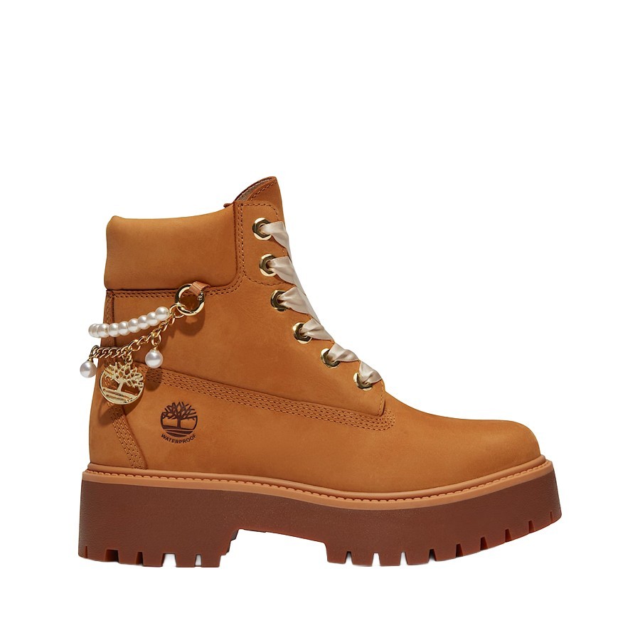 Timberland stivale donna plateau Stone Street 6-Inch  wheat mubuck charms
