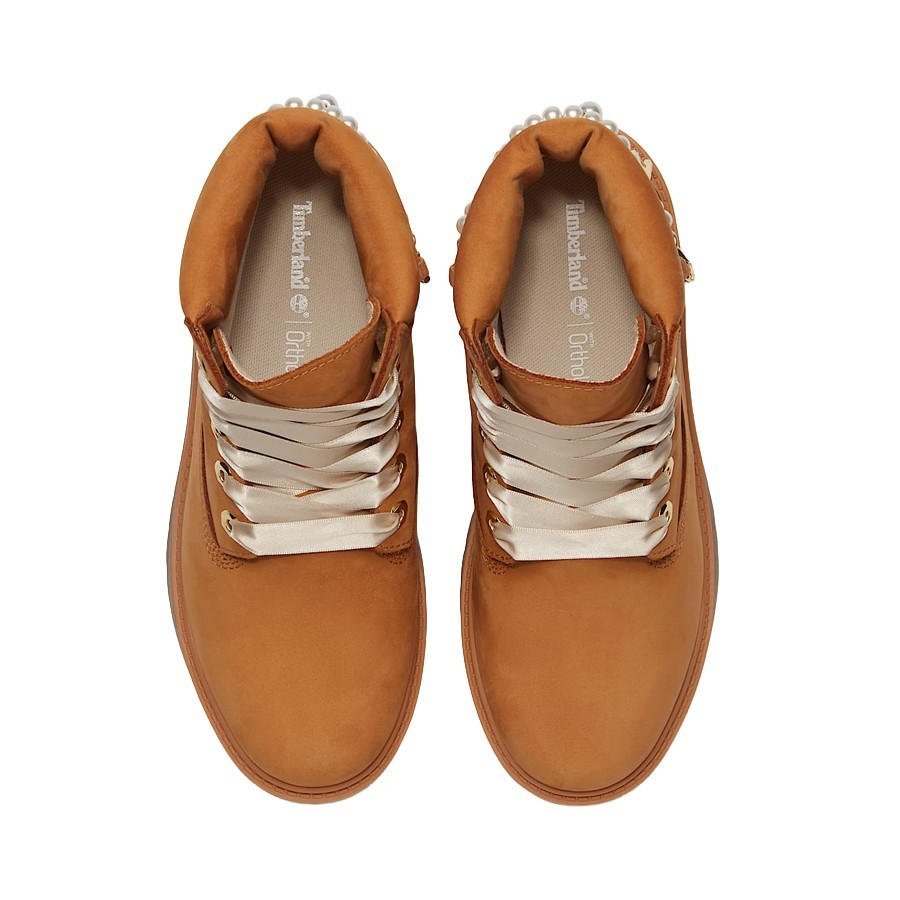 Timberland stivale donna plateau Stone Street 6-Inch  wheat mubuck charms