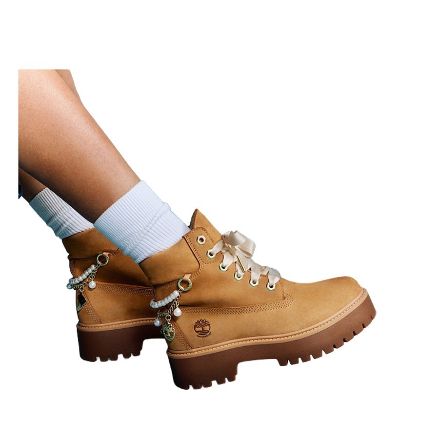 Timberland stivale donna plateau Stone Street 6-Inch  wheat mubuck charms