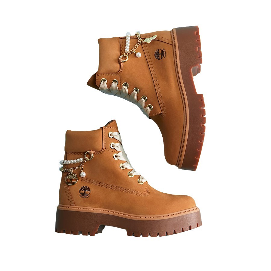 Timberland stivale donna plateau Stone Street 6-Inch  wheat mubuck charms