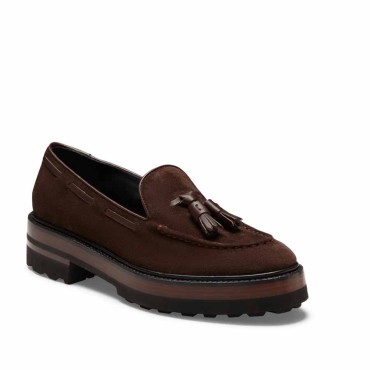 Fr.LLI ROSSETTI Brera moccasin in cocoa suede for women