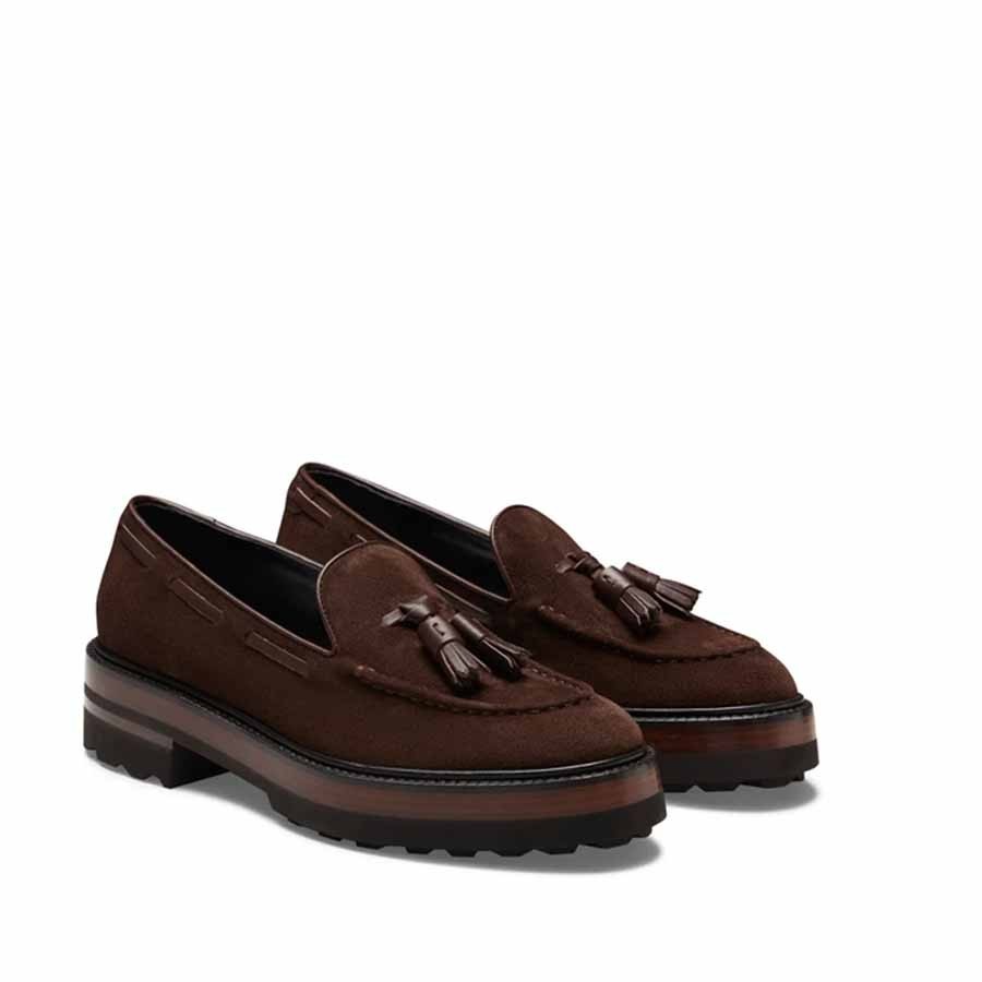 Fr.LLI ROSSETTI Brera moccasin in cocoa suede for women