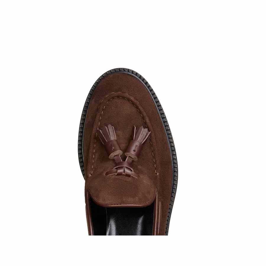Fr.LLI ROSSETTI Brera moccasin in cocoa suede for women
