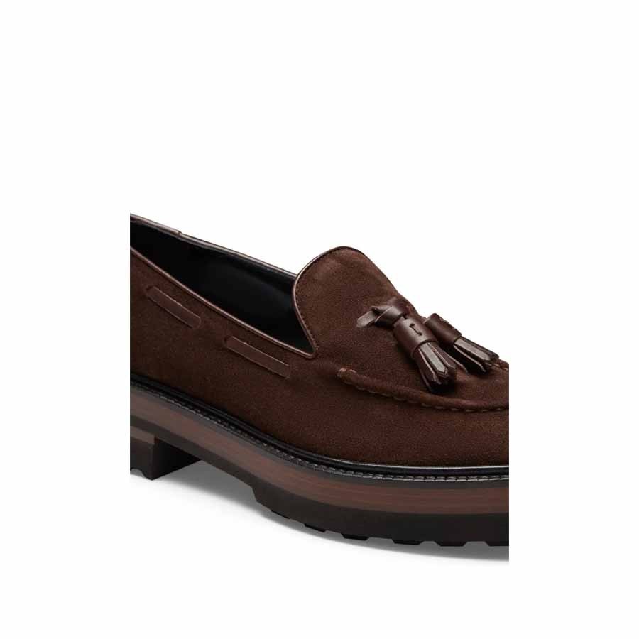 Fr.LLI ROSSETTI Brera moccasin in cocoa suede for women