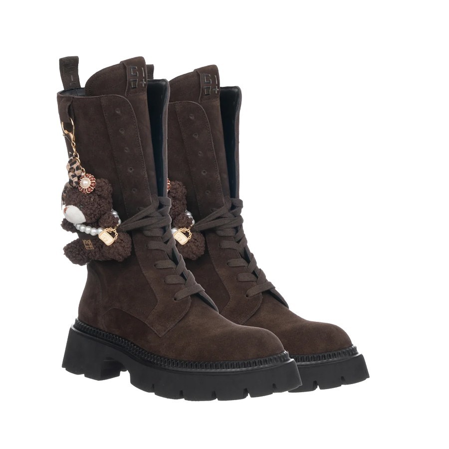 Gio+ anfibio donna Greta01 camoscio combi Dark Brown