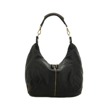 Campomaggi Borsa spalla Wanda KuraBorsa pelle borchie nero