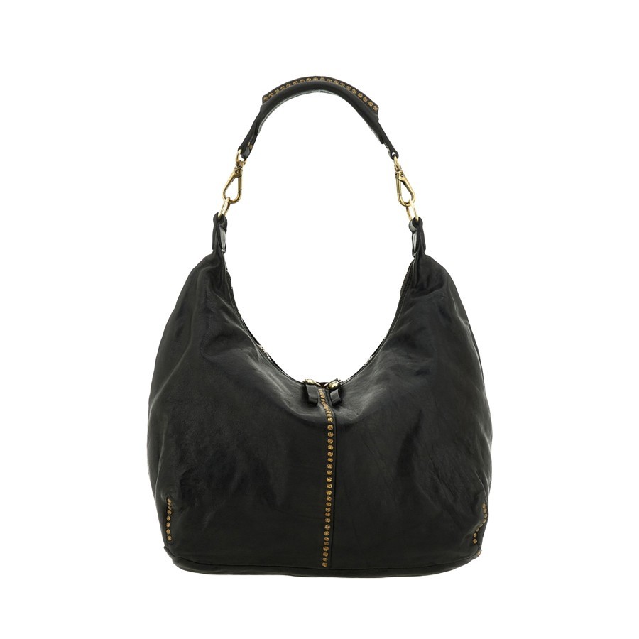 Campomaggi Borsa spalla Wanda KuraBorsa pelle borchie nero
