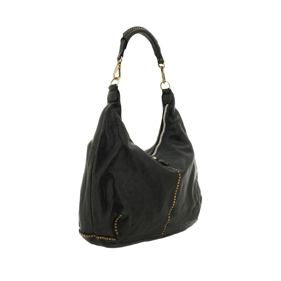 Campomaggi Borsa spalla Wanda KuraBorsa pelle borchie nero