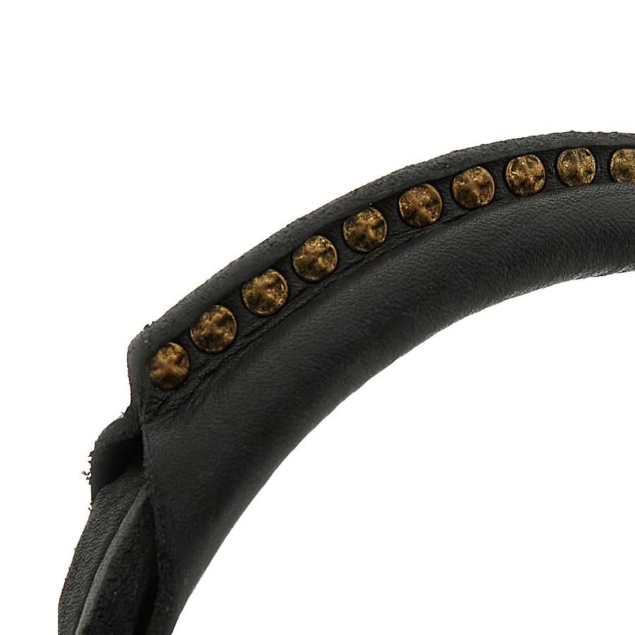 Campomaggi Wanda Kura Black Studded Leather Shoulder Bag