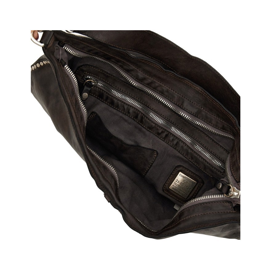 Campomaggi Magda Scandicci | Dark Brown Leather Bag with Studs