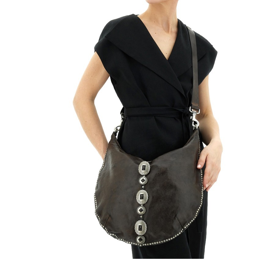 Campomaggi Magda Scandicci | Borsa in Pelle Moro con Borchie