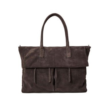 Reptile's House Larissa shoulder bag in dark brown suede
