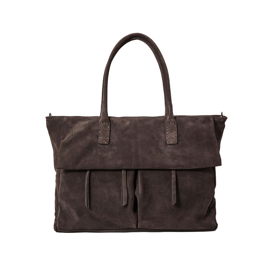 Reptile's House Larissa shoulder bag in dark brown suede