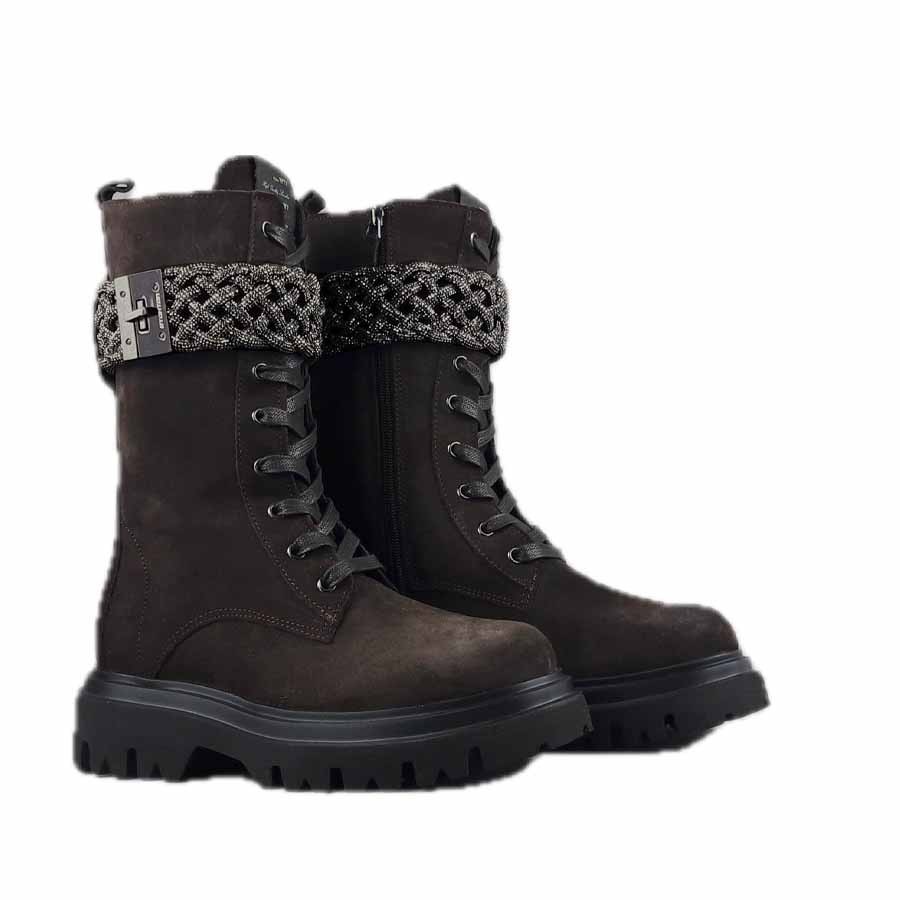 Stokton Amphibian half leg in dark suede