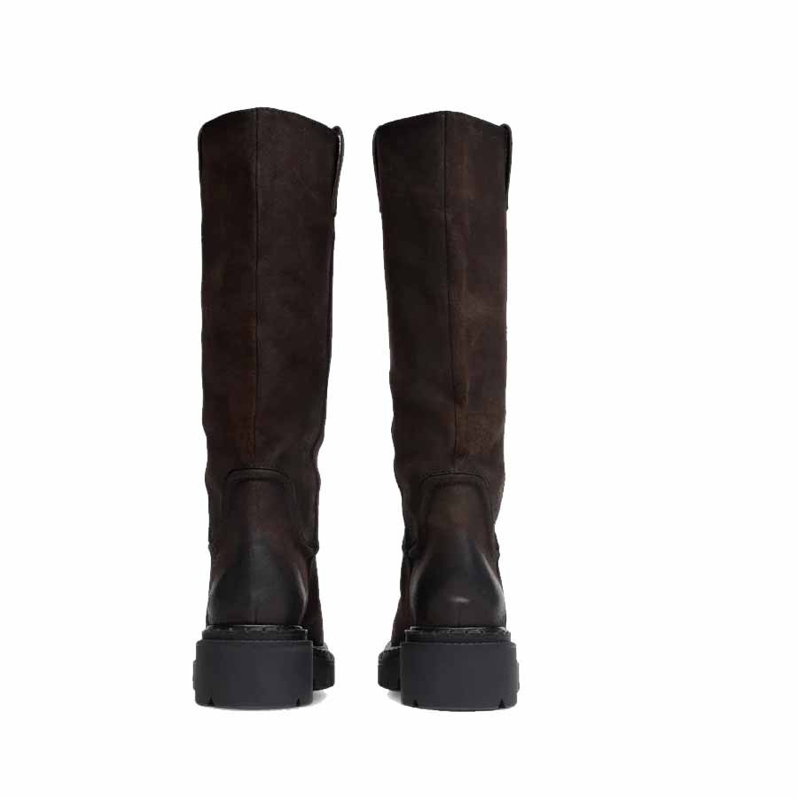 ASH DETROIT boot in dark brown worn effect leather