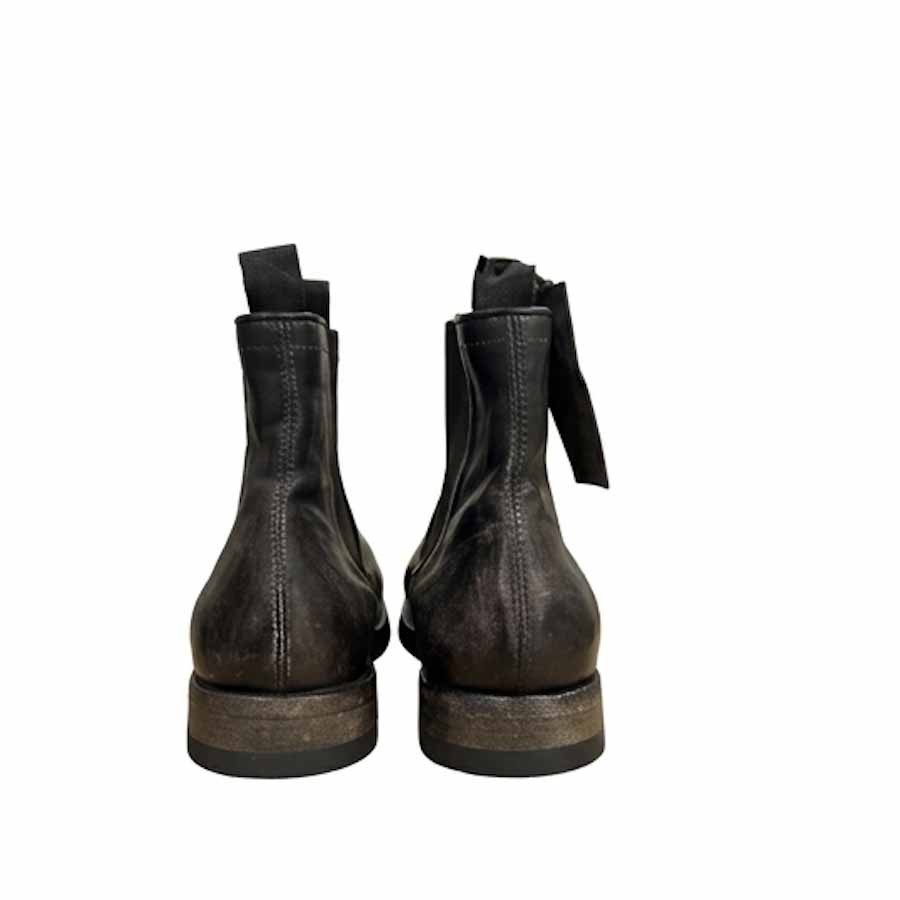 SHOTO men's polish in dark-haired leather dyed in garment