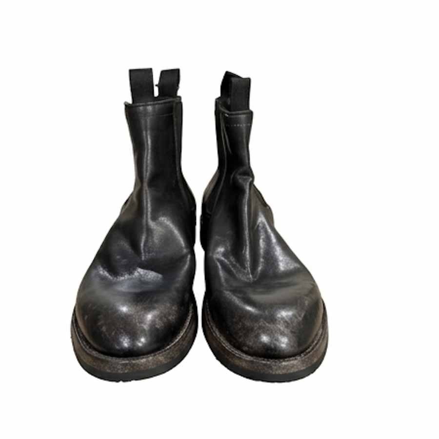 SHOTO men's polish in dark-haired leather dyed in garment
