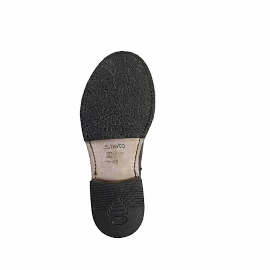 SHOTO men's polish in dark-haired leather dyed in garment