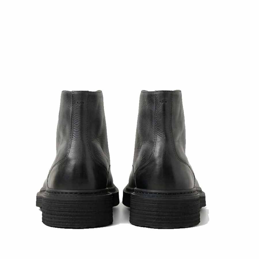 PANTANETTI Men's Black Leather Anthracite Gradient