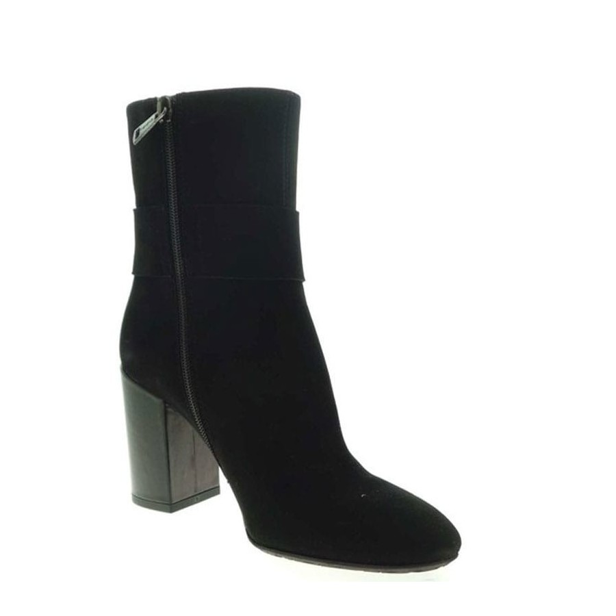 Tiffi tronchetto donna su tacco in camoscio pelle con fiocco applicato gr22