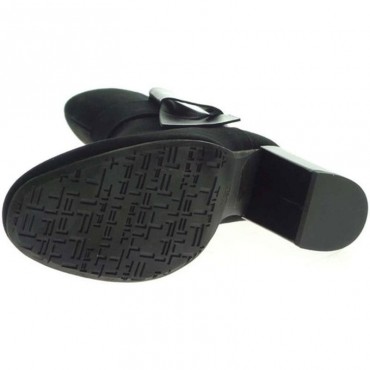 Tiffi tronchetto donna su tacco in camoscio pelle con fiocco applicato gr22