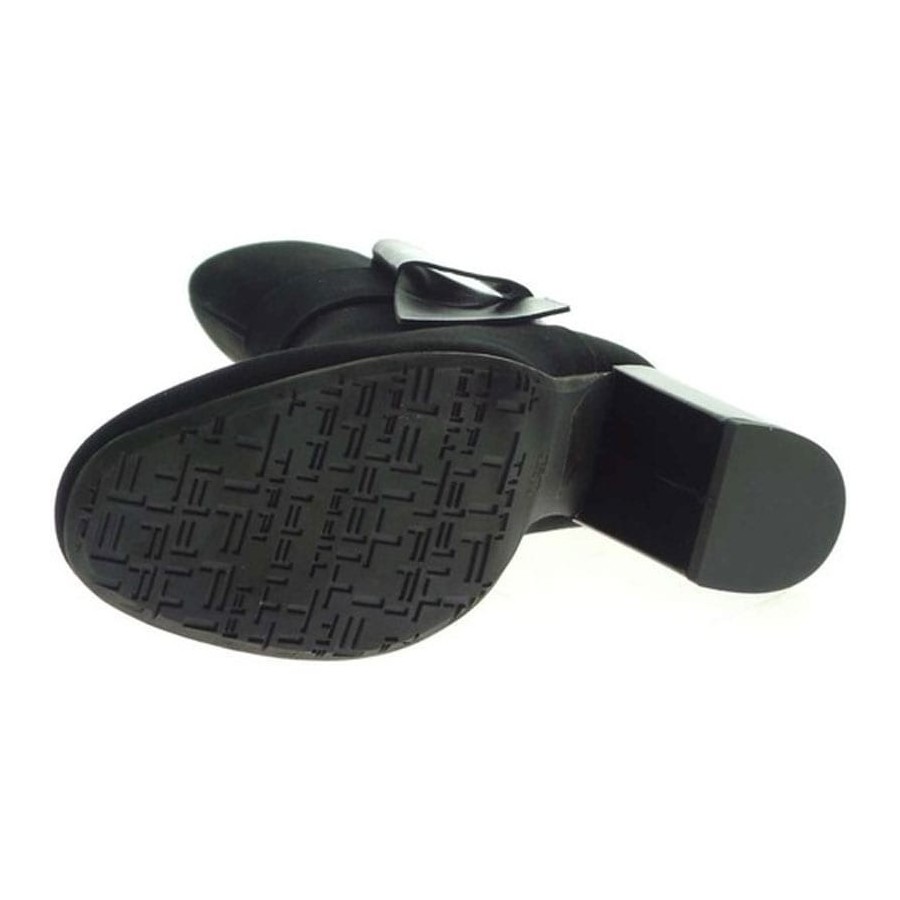 Tiffi tronchetto donna su tacco in camoscio pelle con fiocco applicato gr22