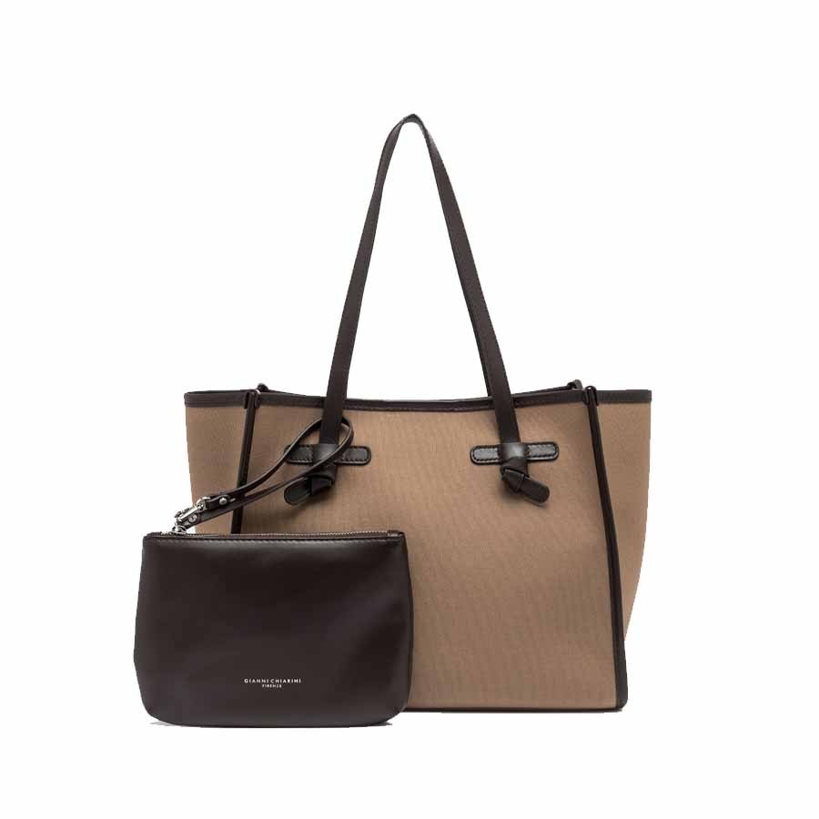 Gianni Chiarini MARCELLA shoulder bag in hemp-espresso-espresso fabric