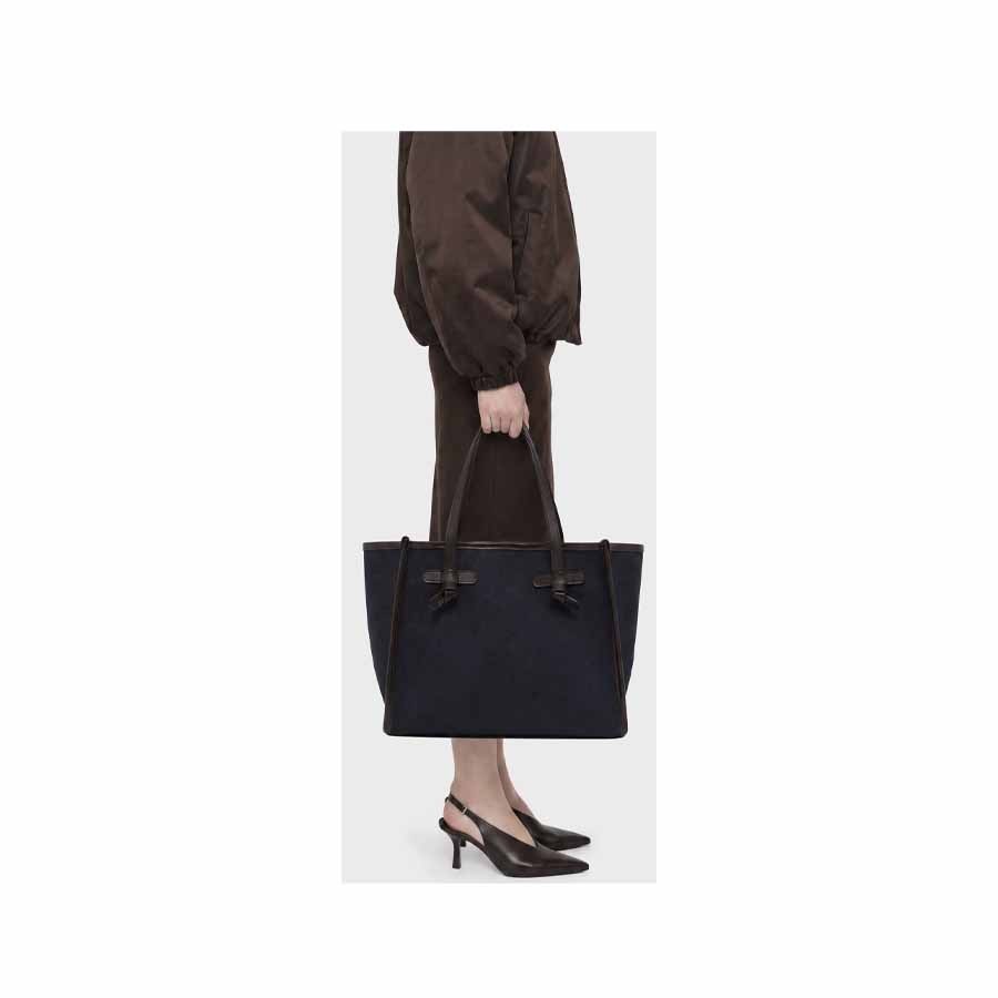 Gianni chiarini MARCELLA medium shoulder bag in blush-panna-clay fabric