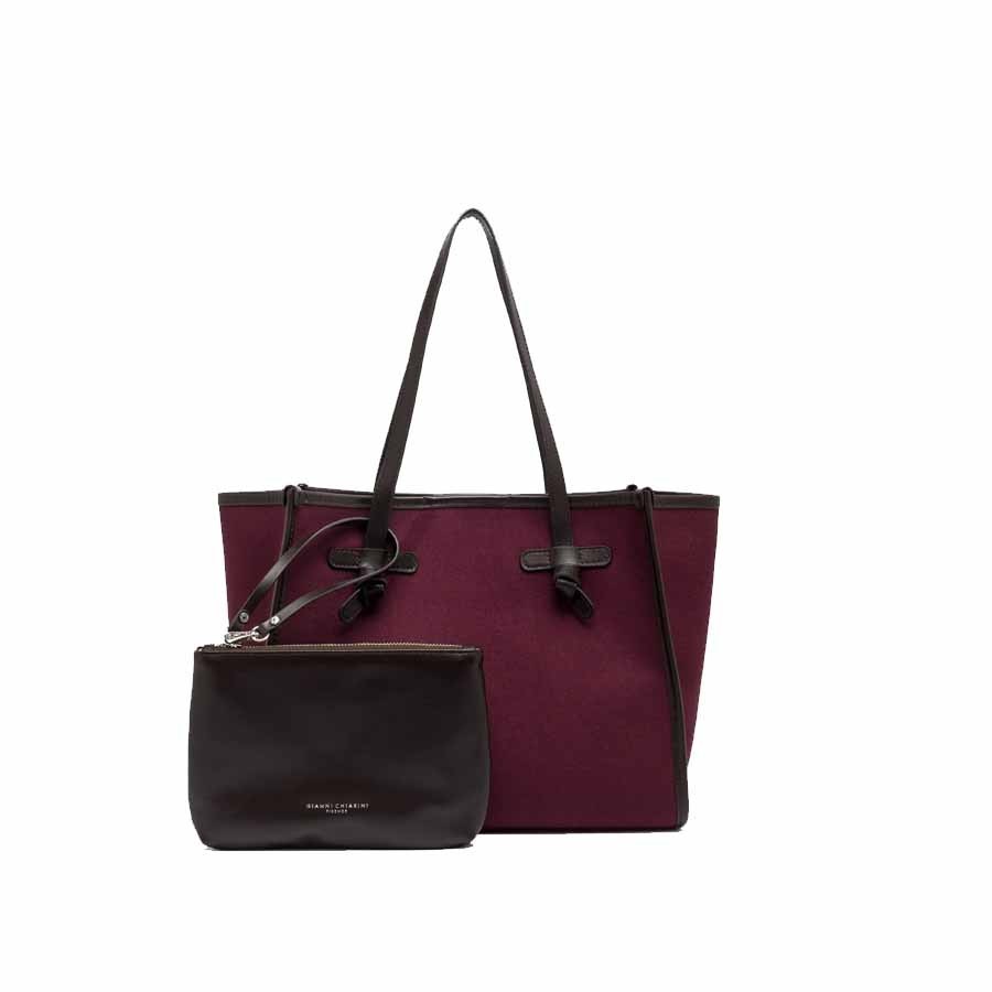 Gianni chiarini MARCELLA medium shoulder bag in blush-panna-clay fabric