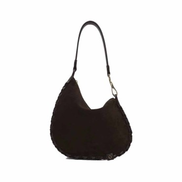ORCIANI Chaos Peach Cross Midi suede shoulder bag with shoulder strap