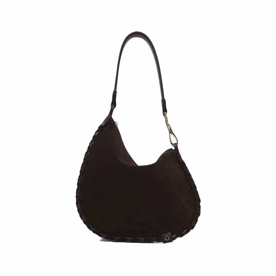 ORCIANI Chaos Peach Cross Midi suede shoulder bag with shoulder strap