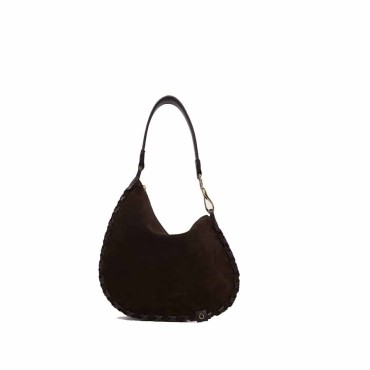 ORCIANI Chaos Peach Cross Small shoulder bag in suede with shoulder strap