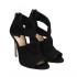 The Seller sandalo donna su tacco camoscio nero intreccio s7675