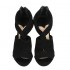 The Seller sandalo donna su tacco camoscio nero intreccio s7675