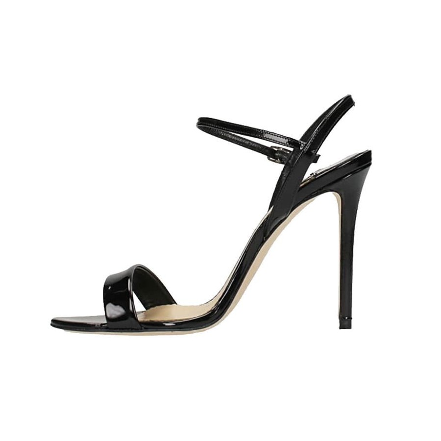 The Seller sandalo donna su tacco in vernice nude braccialetto caviglia S7648