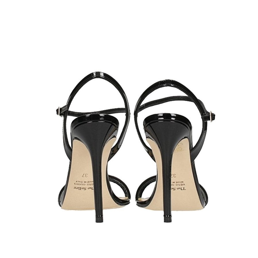 The Seller sandalo donna su tacco in vernice nude braccialetto caviglia S7648