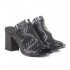 Lemarè scarpa donna sabot spuntato in pelle intrecciata nera spuntato 1723