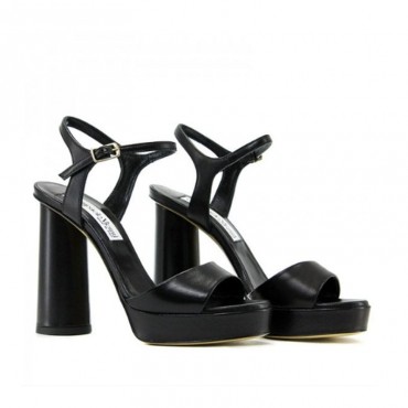 Gianpaolo Viozzi Sandalo donna intrecciato pelle nero GE182