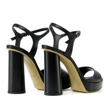 Gianpaolo Viozzi Sandalo donna intrecciato pelle nero GE182